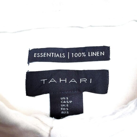 Tahari 100% Linen Button Down Tunic White Small - Picture 9 of 9